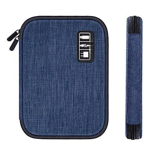 Image of Kabeltasche, Kompakte Kabeltasche, Tragbare Kabeltasche Für Die Reise, Kabeltasche Klein Für Ladekabel, Usb, Sd-karten, Ladegerät, Powerbank Unisex Blau 11