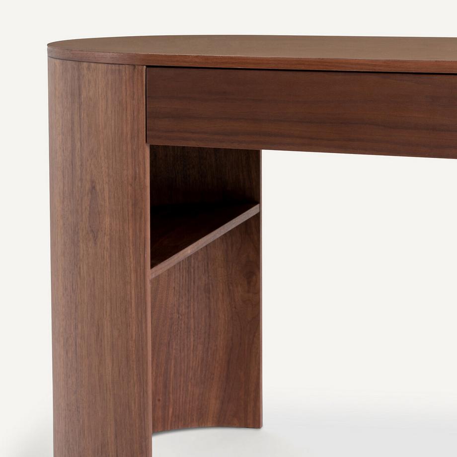 AM.PM Schreibtisch aus Walnussfurnier und Leder  