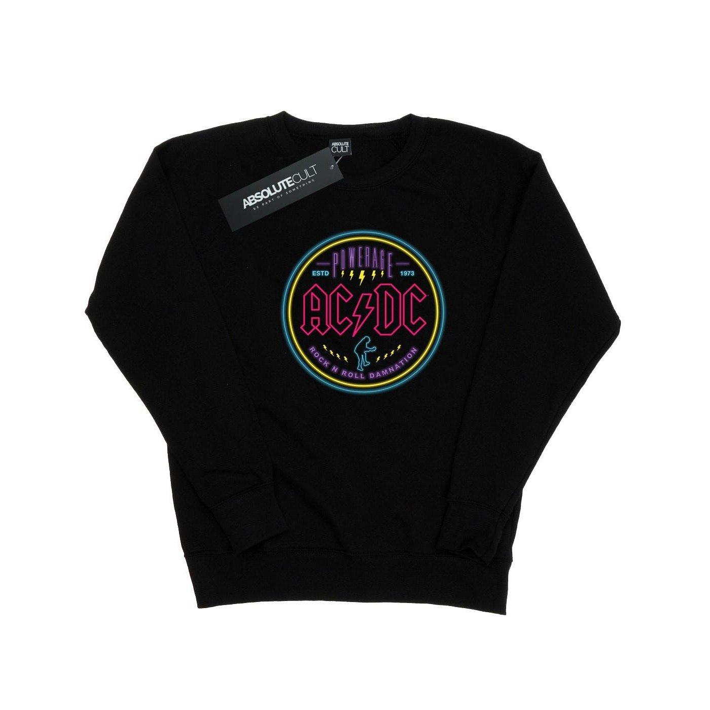 Image of Acdc Circle Neon Sweatshirt Damen Schwarz XXL