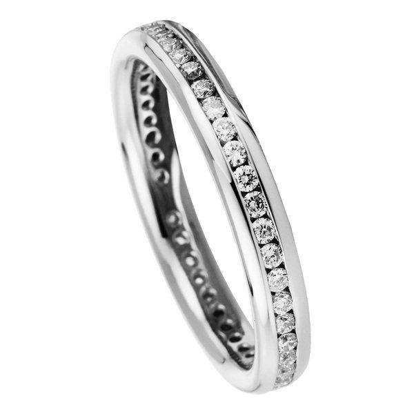 Image of Mémoire-ring 750/18k Weissgold Diamant 0.35ct. Damen Silber 54