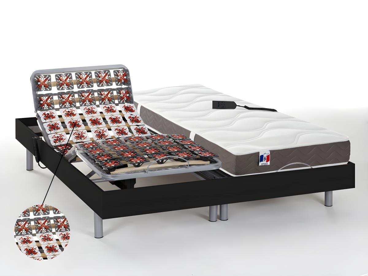 DREAMEA Lit électrique relaxation tout plots matelas 100% latex 5 zones JUPITER de DREAMEA 2 moteurs OKIN  