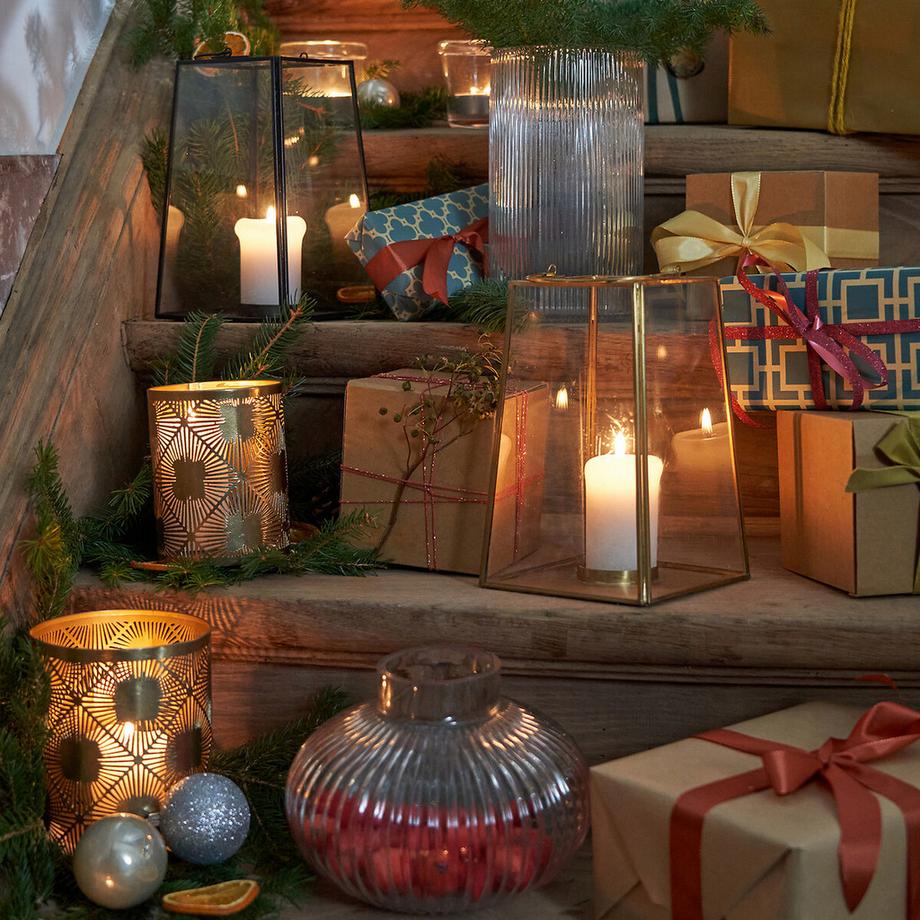 La Redoute Intérieurs  Photophore verre et laiton ou métal noir 