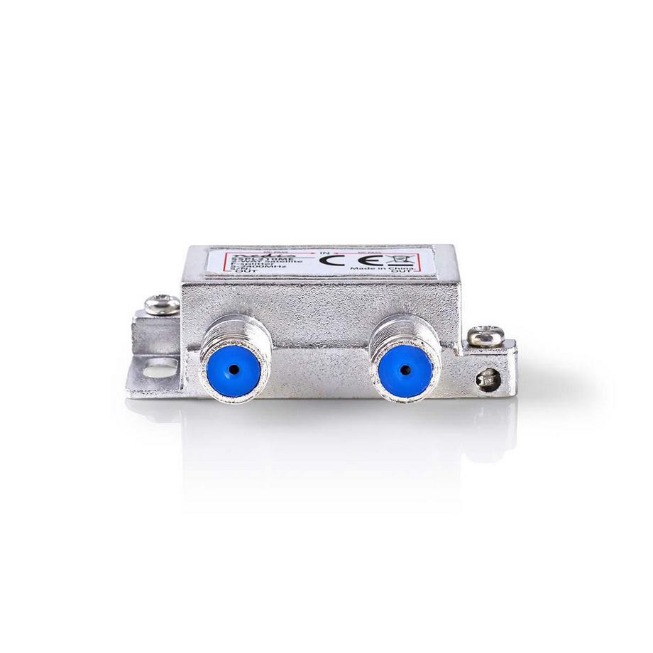 Nedis  Satellitensplitter | 5 - 2400 MHz | 6,5 dB | Anzahl der Eingänge: 1 | Anzahl der Ausgänge: 2 | Impedanz: 75 Ohm | Zink | Silber 