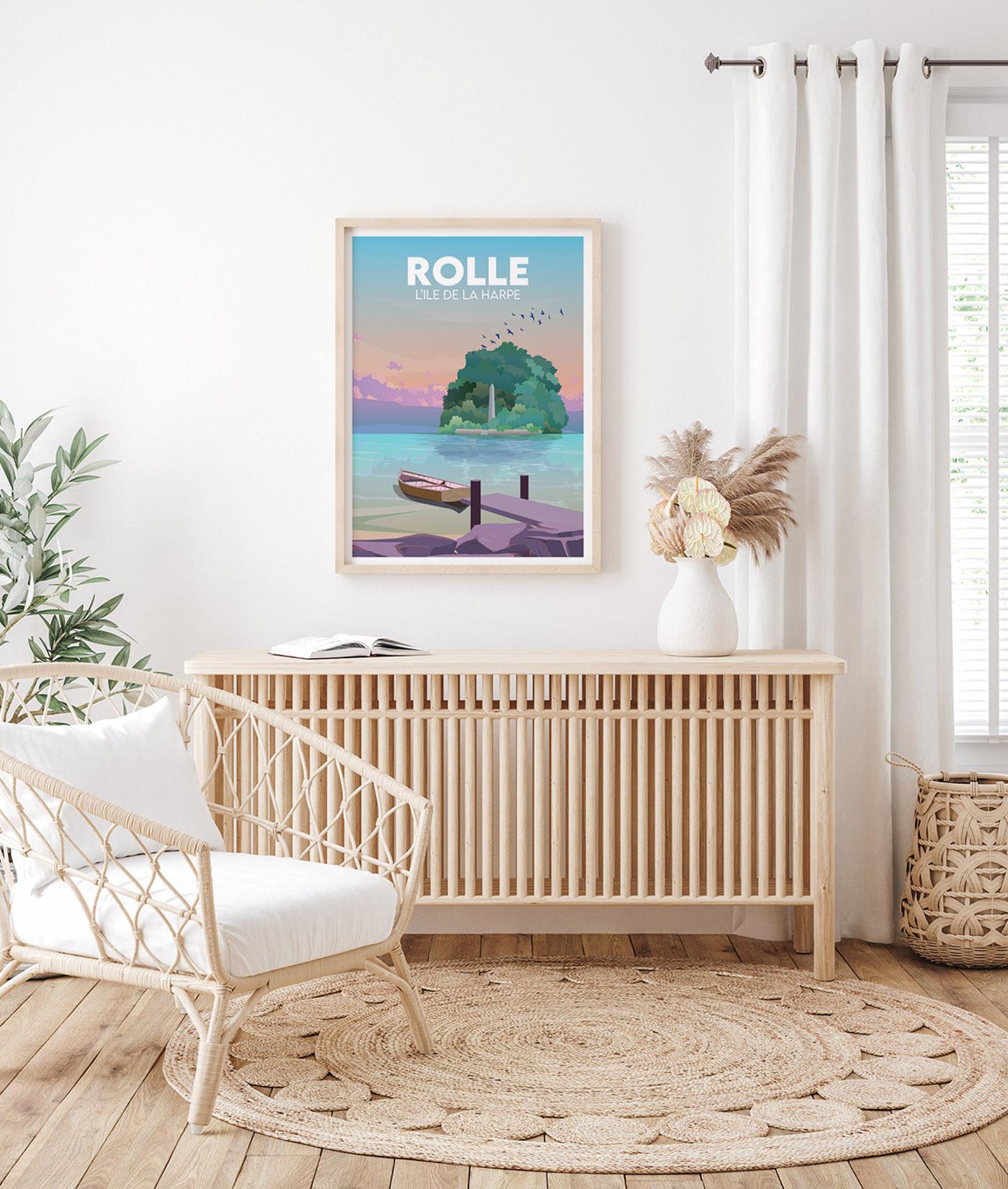 La-Jonx Rolle - Île de la Harpe - Poster  