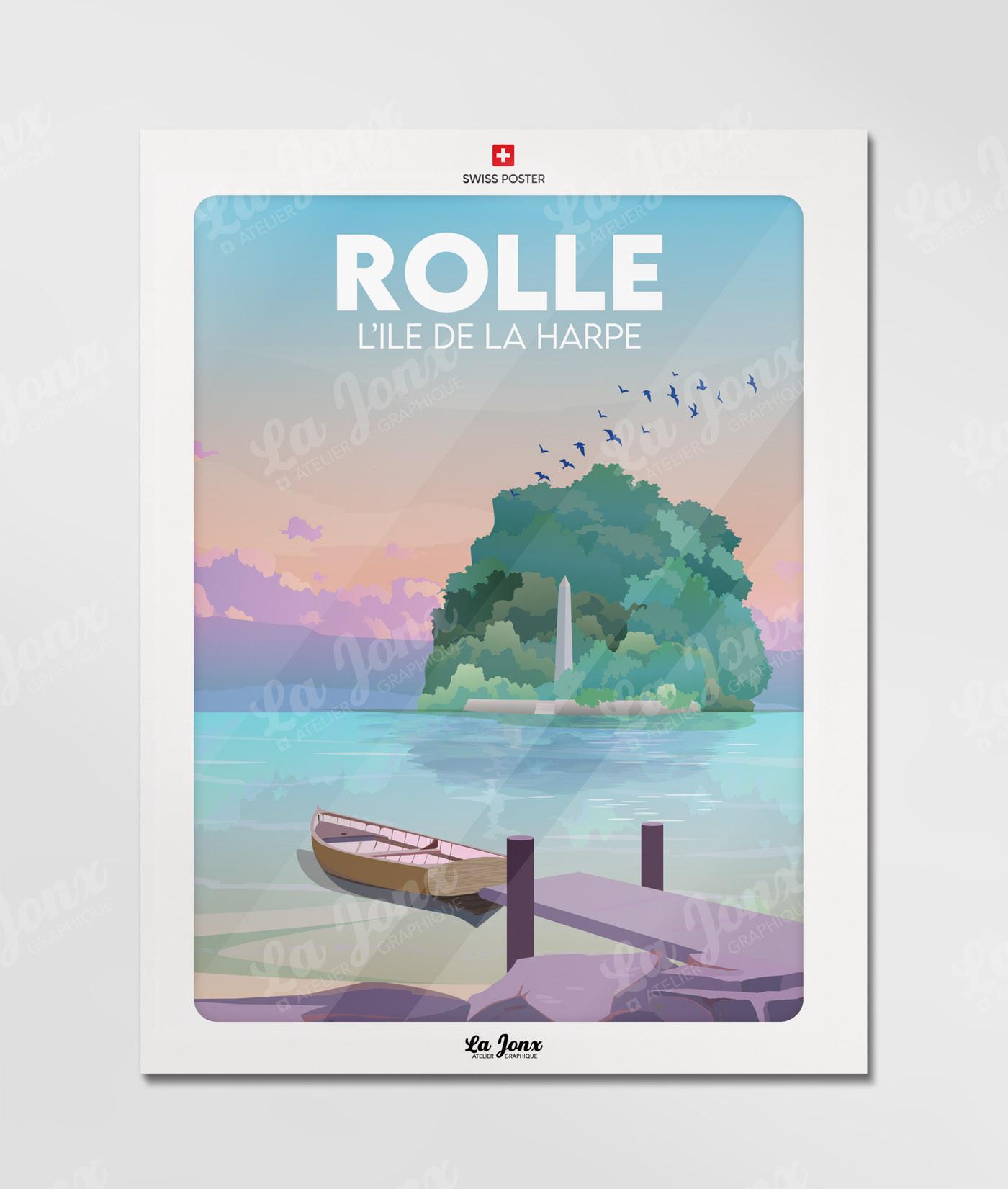 La-Jonx Rolle - Île de la Harpe - Poster  