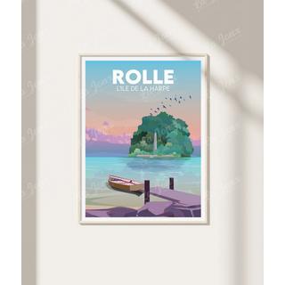 La-Jonx Rolle - Île de la Harpe - Poster  