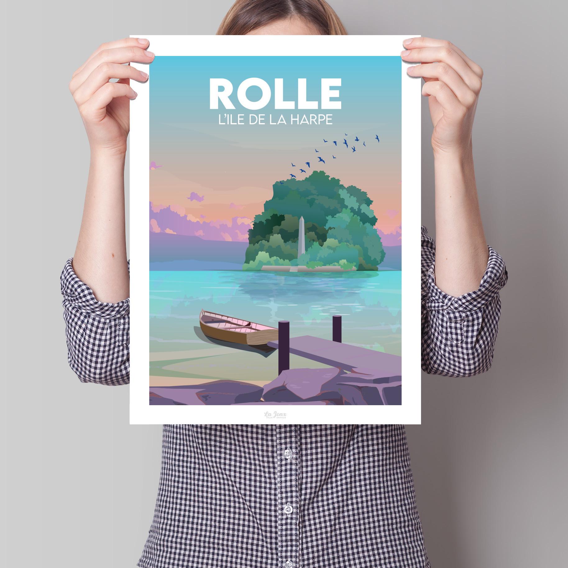 La-Jonx Rolle - Île de la Harpe - Poster  