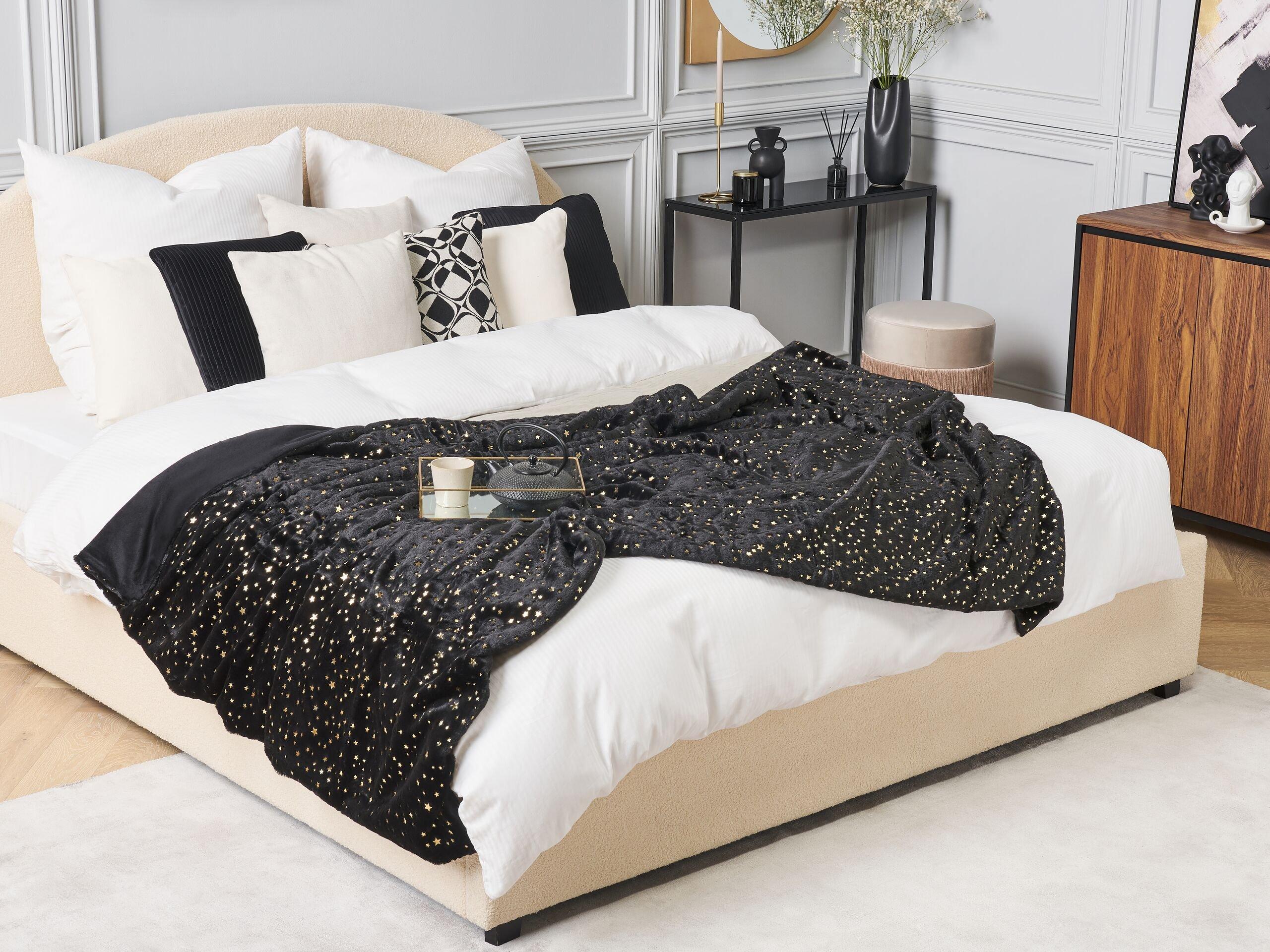 Beliani ALAZEYA Coperta Morbida Moderna in Poliestere  