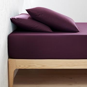 Drap-housse uni en percale de coton bio Scenario