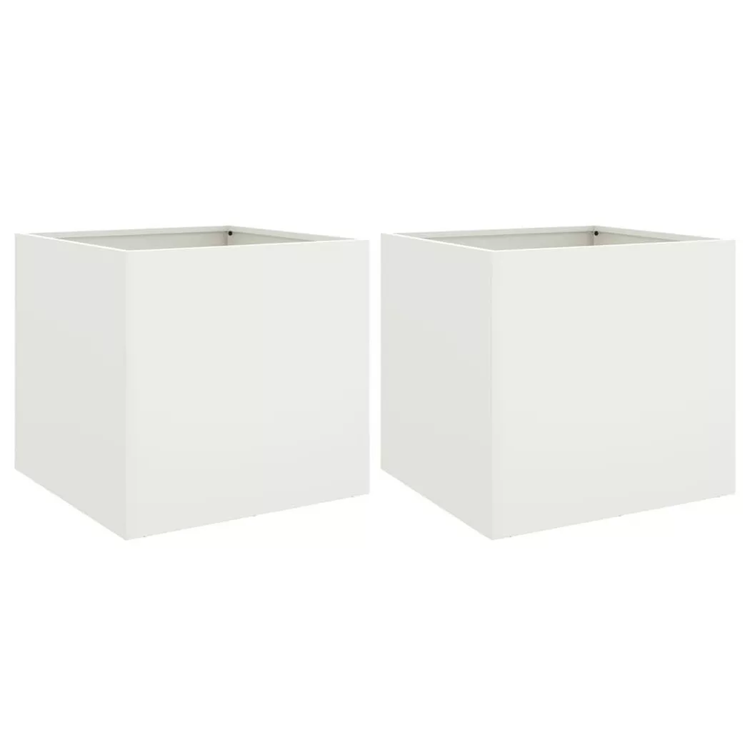 vidaXL Jardinières 2 pcs blanc 49x47x46 cm acier841562