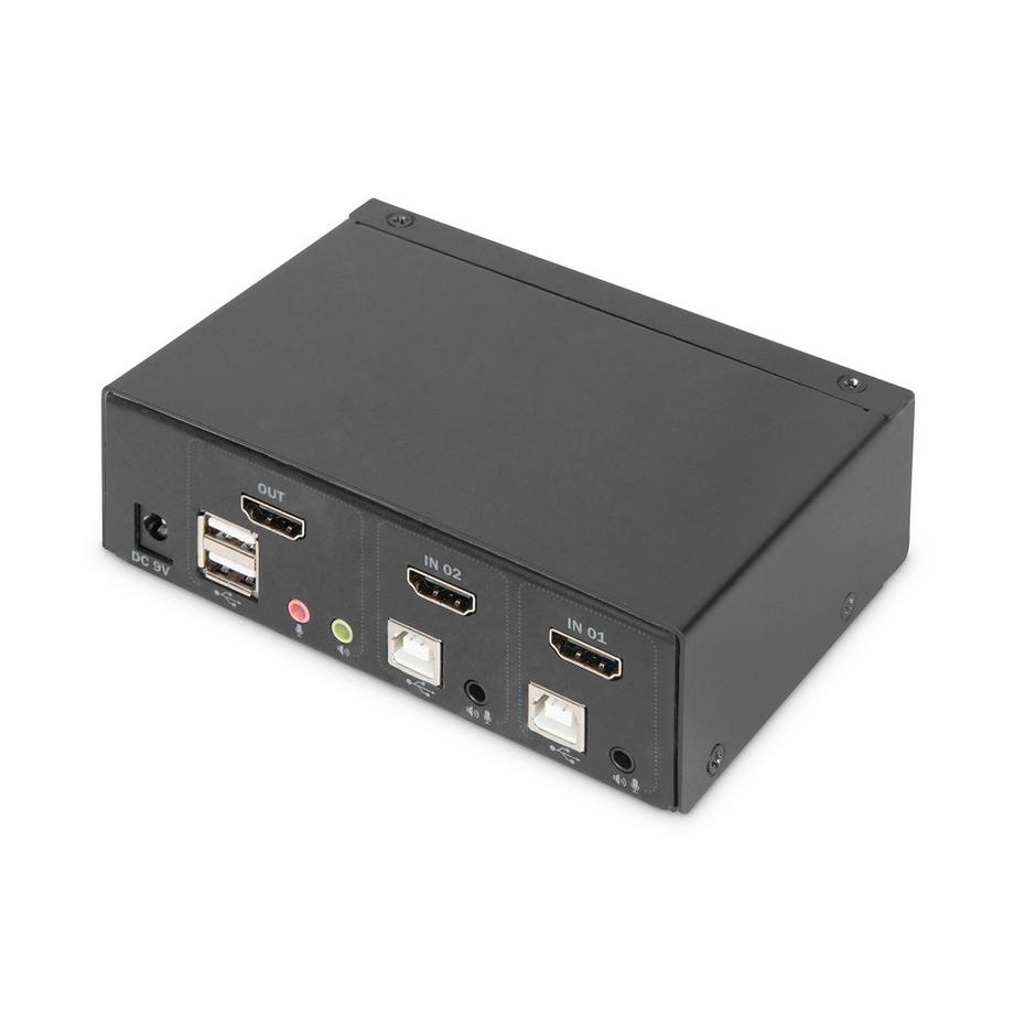 Digitus  Digitus Switch KVM, 2 porte, schermo singolo 4K, HDMI 