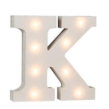 Lettres en bois lumineuses LED "K"