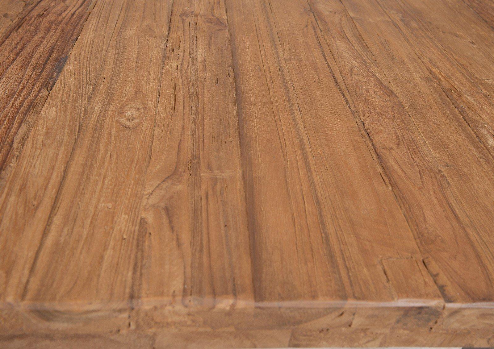 mutoni Table 220x100 cm - teck recyclé naturel - brun fer  