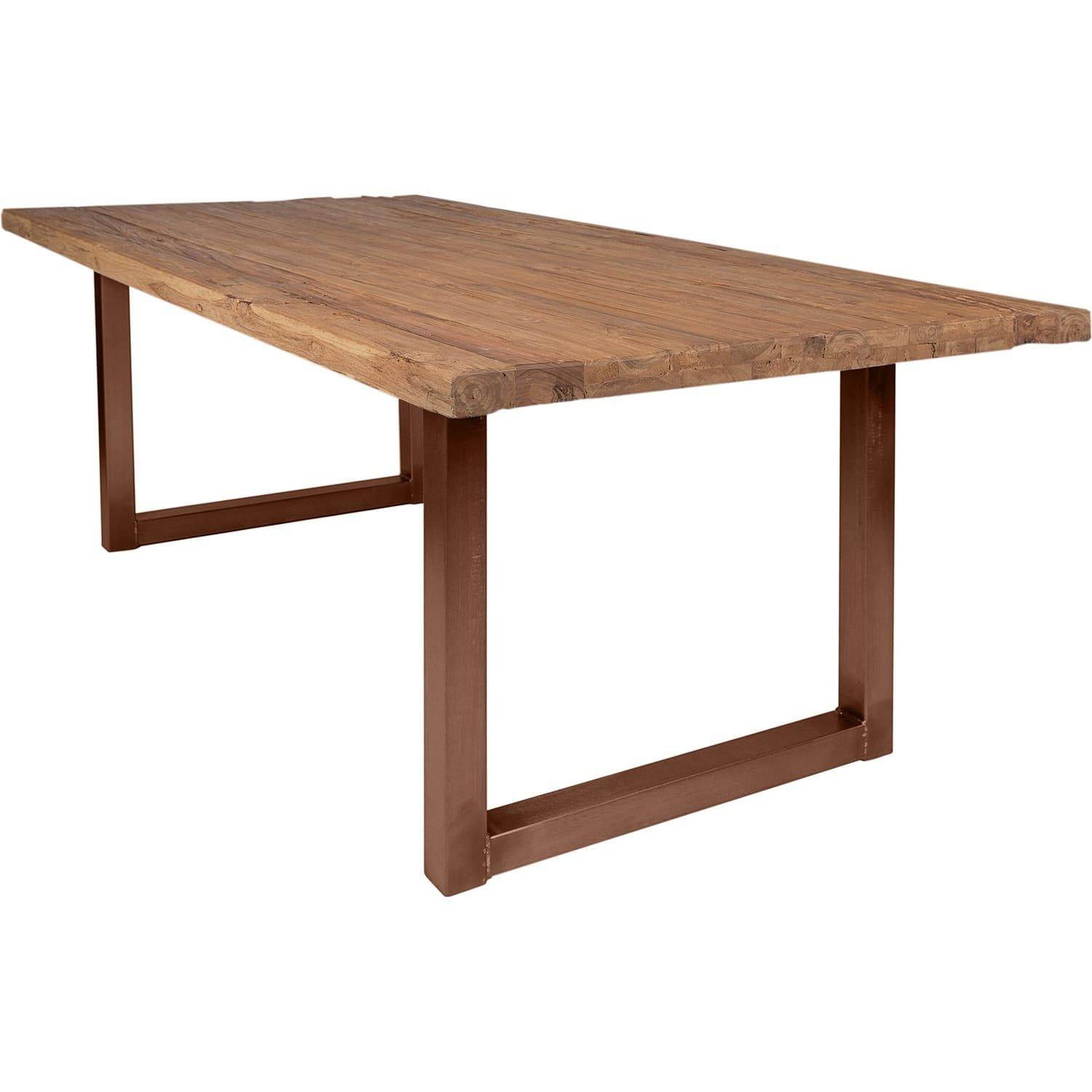 mutoni Table 220x100 cm - teck recyclé naturel - brun fer  