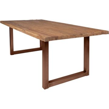 Table 220x100 cm - teck recyclé naturel - brun fer