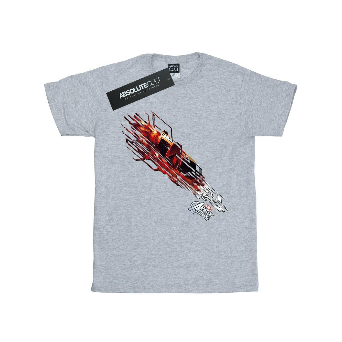 Image of Avengers Iron Man Shooting Burst Tshirt Herren Grau L