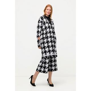 Ulla Popken Cardigan Fantasia Pied-de-poule Collo a Revers  