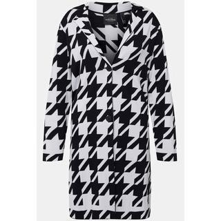 Ulla Popken Cardigan Fantasia Pied-de-poule Collo a Revers  