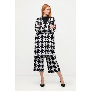 Ulla Popken Cardigan Fantasia Pied-de-poule Collo a Revers  