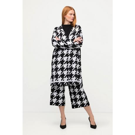 Ulla Popken Cardigan Fantasia Pied-de-poule Collo a Revers  