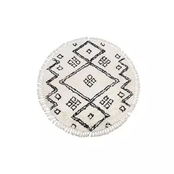 Teppich rund BerberStil 100% Wolle 0 Elfenbein MARCEAU