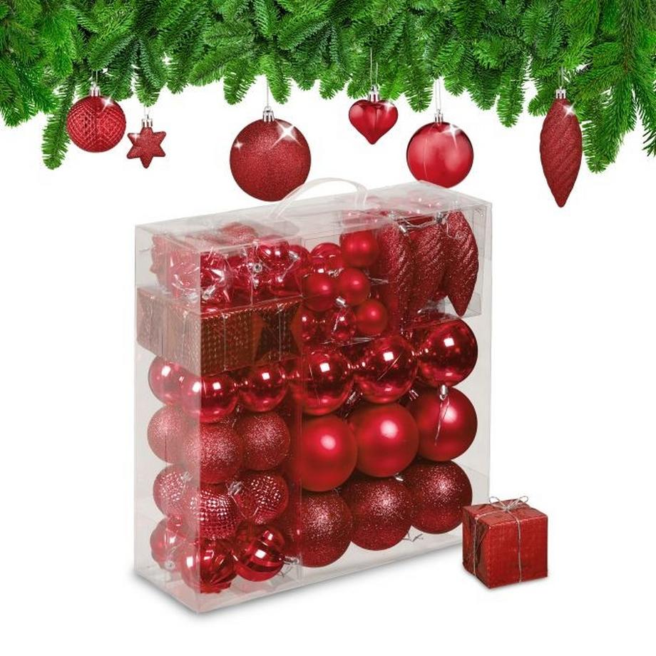 Boules de sapin de Noël en lot de 110 pièces