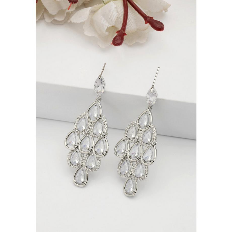 AVANT-GARDE PARIS  Glänzende Kronleuchter-Tropfenohrringe 