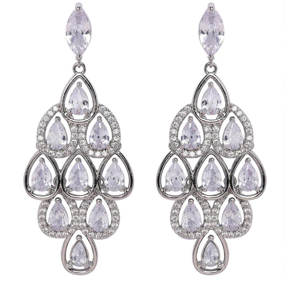 Glänzende Kronleuchter-Tropfenohrringe