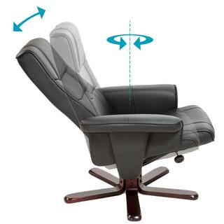 Tectake Fauteuil relax avec pied en croix  