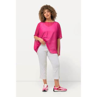 Ulla Popken  Pantalon en bengaline stretch, longueur 3/4 et taille élastique 