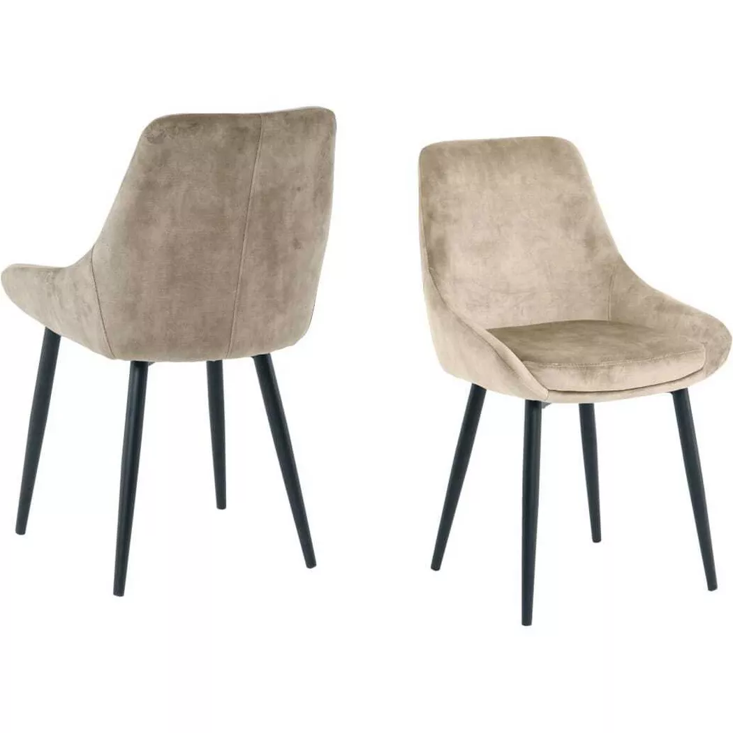 mutoni - Chaise de salle à manger Jokra beige (lot de 2), One Size