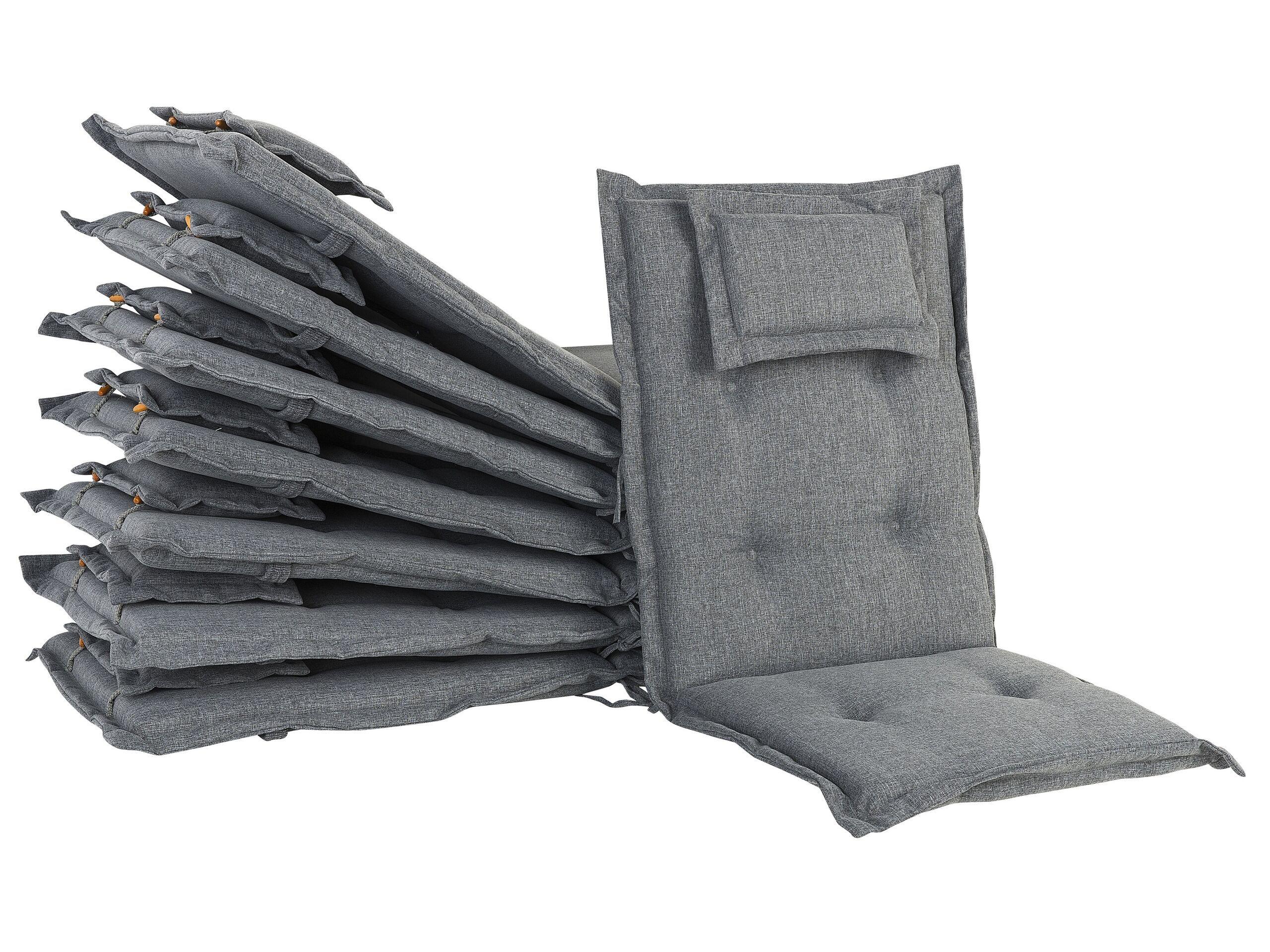 Beliani Lot de 8 coussins pour chaises de jardin en Polyester Scandinave MAUI  