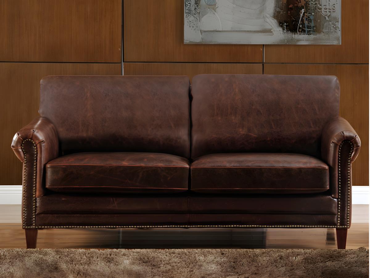 Vente-unique Ledersofa Vintage 2Sitzer CASSANDRA  