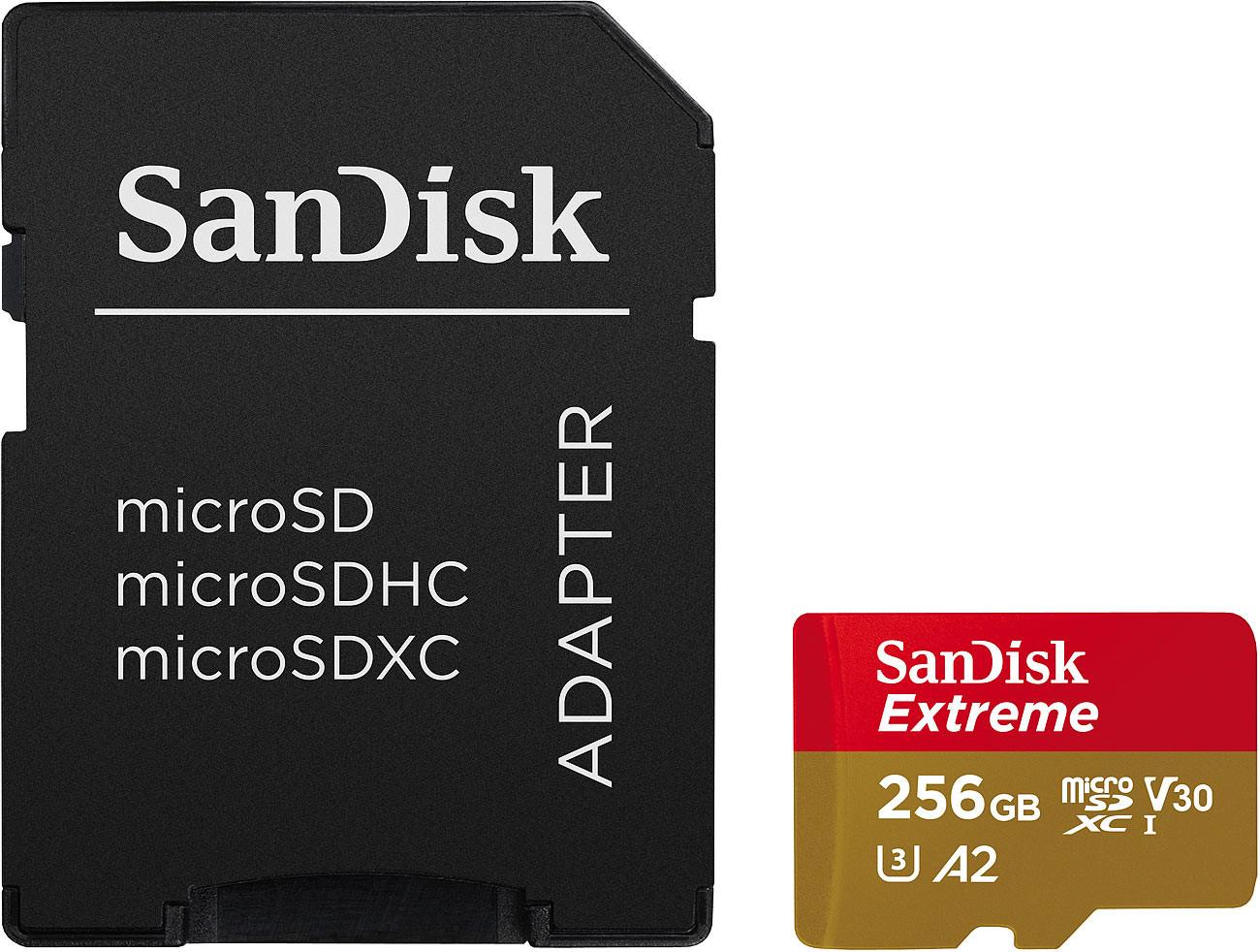 SanDisk  Scheda di memoria Extreme microSDXC da 256 GB, SDSQXAV-256G-GN6MA 