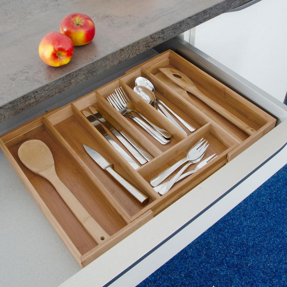 B2X Boîte à couverts extensible en bambou  