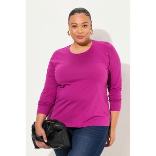 Ulla Popken T-shirt Slim Manches Longues Col Rond  