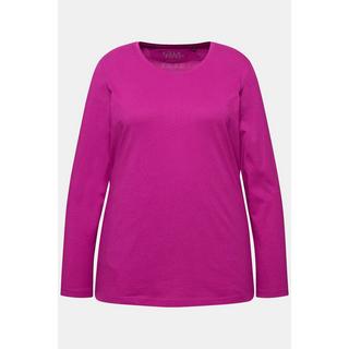 Ulla Popken T-shirt Slim Manches Longues Col Rond  