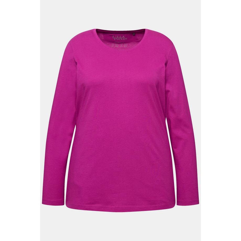 Ulla Popken T-shirt Slim Manches Longues Col Rond  