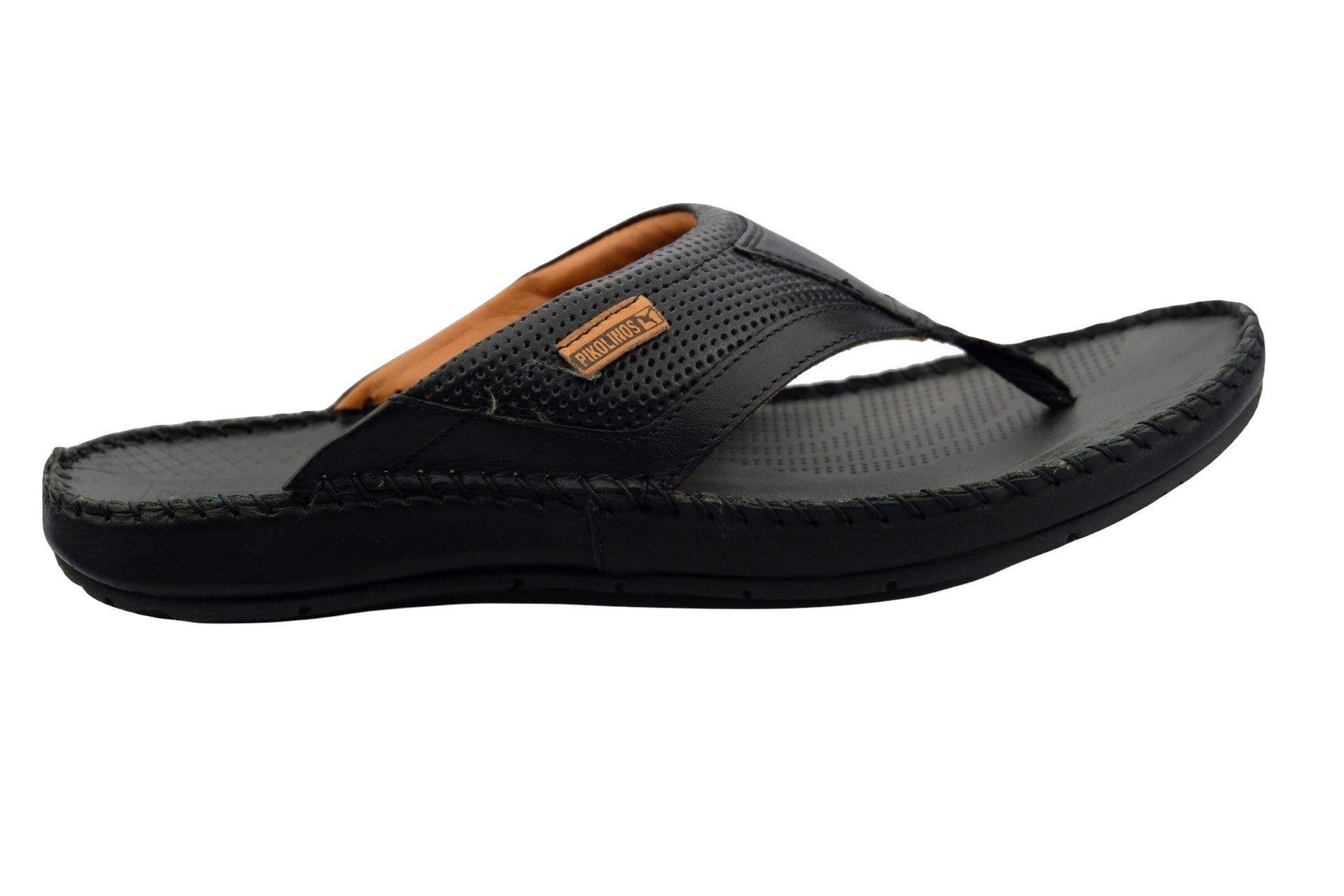 Image of Tarifa - Leder Sandale Herren Schwarz 46