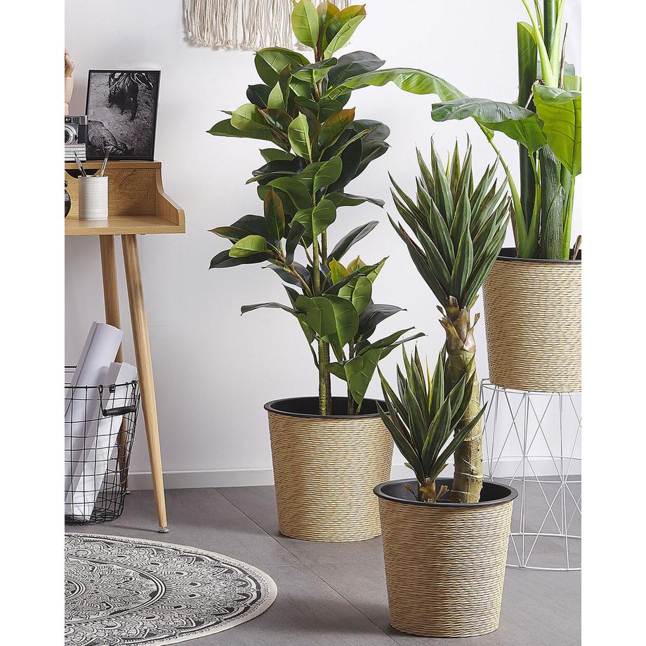 Beliani Pianta artificiale en Materiale sintetico Boho FICUS ELASTICA  