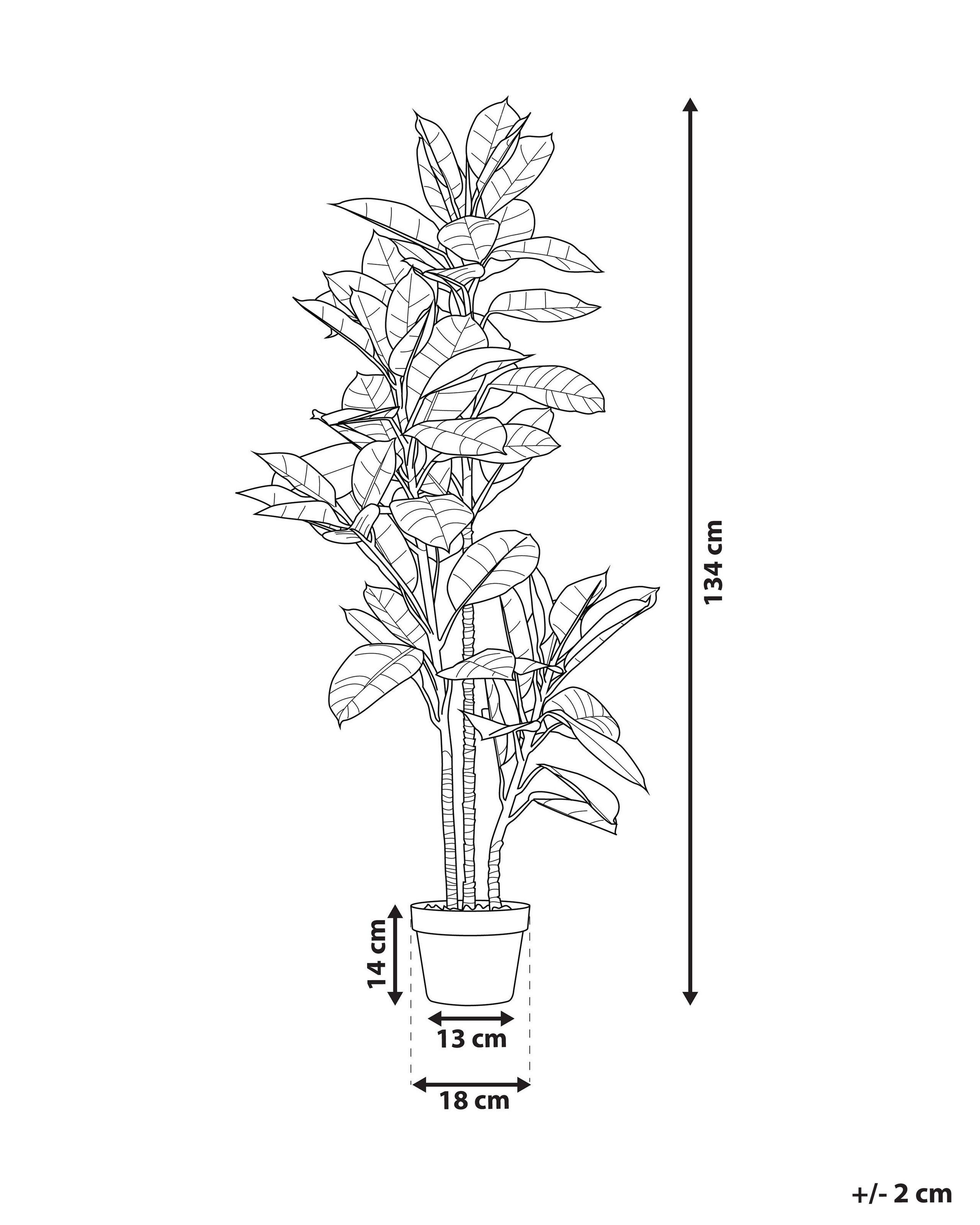 Beliani Kunstpflanze aus Kunststoff FICUS ELASTICA  