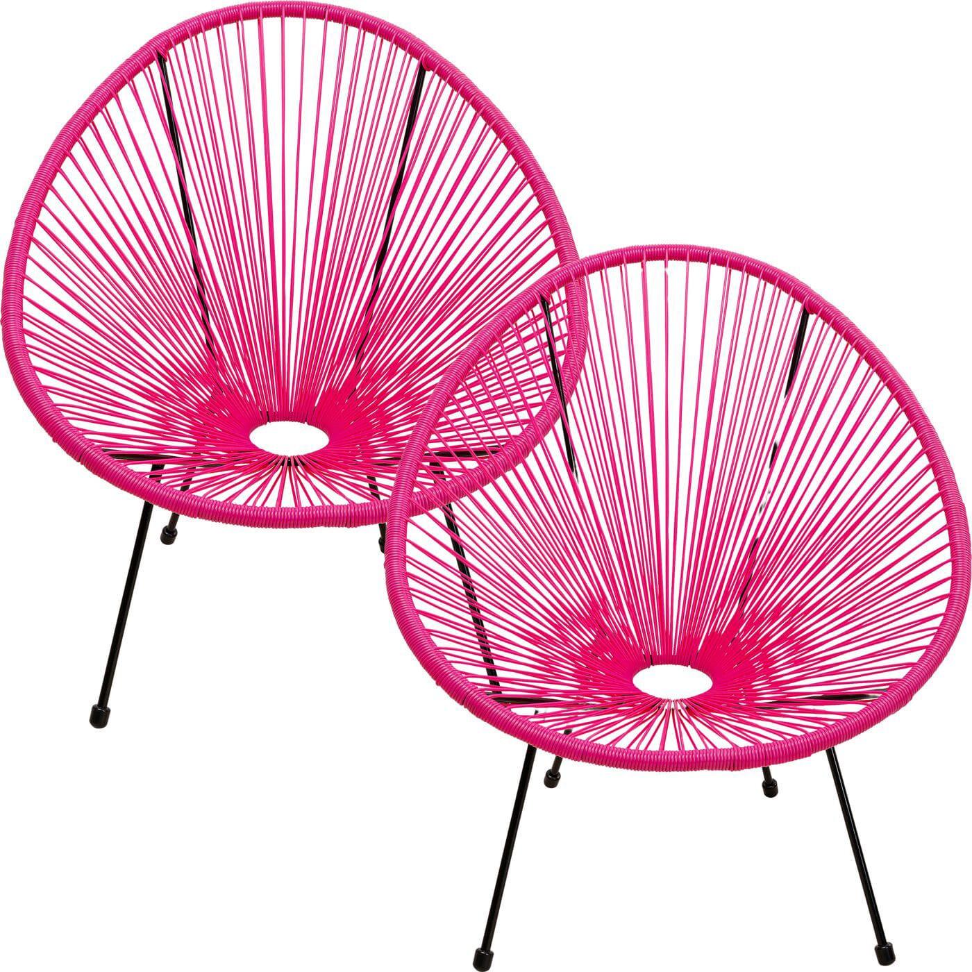 KARE Design Fauteuil Acapulco rose (lot de 2)  