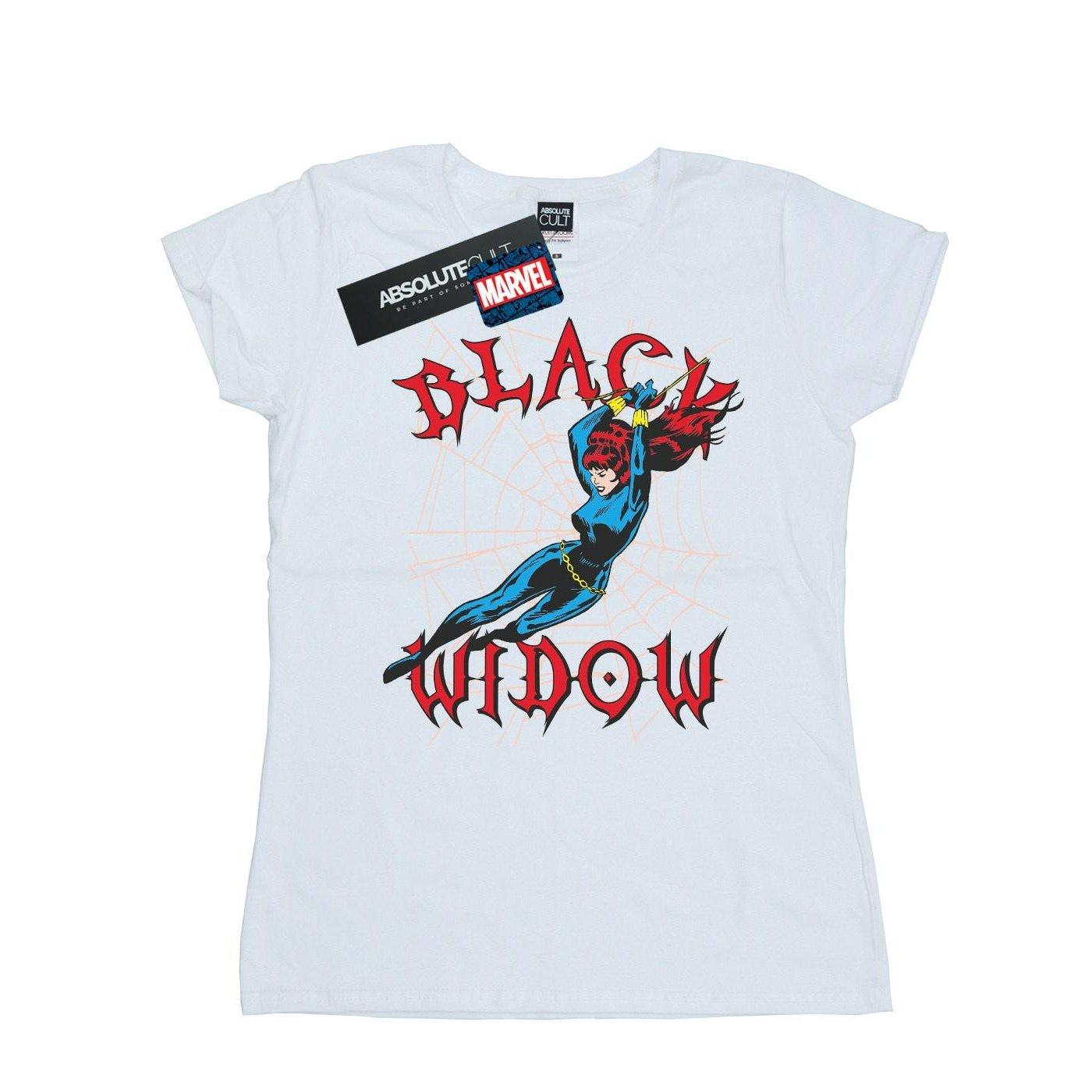 Image of Black Widow Web Tshirt Damen Weiss S