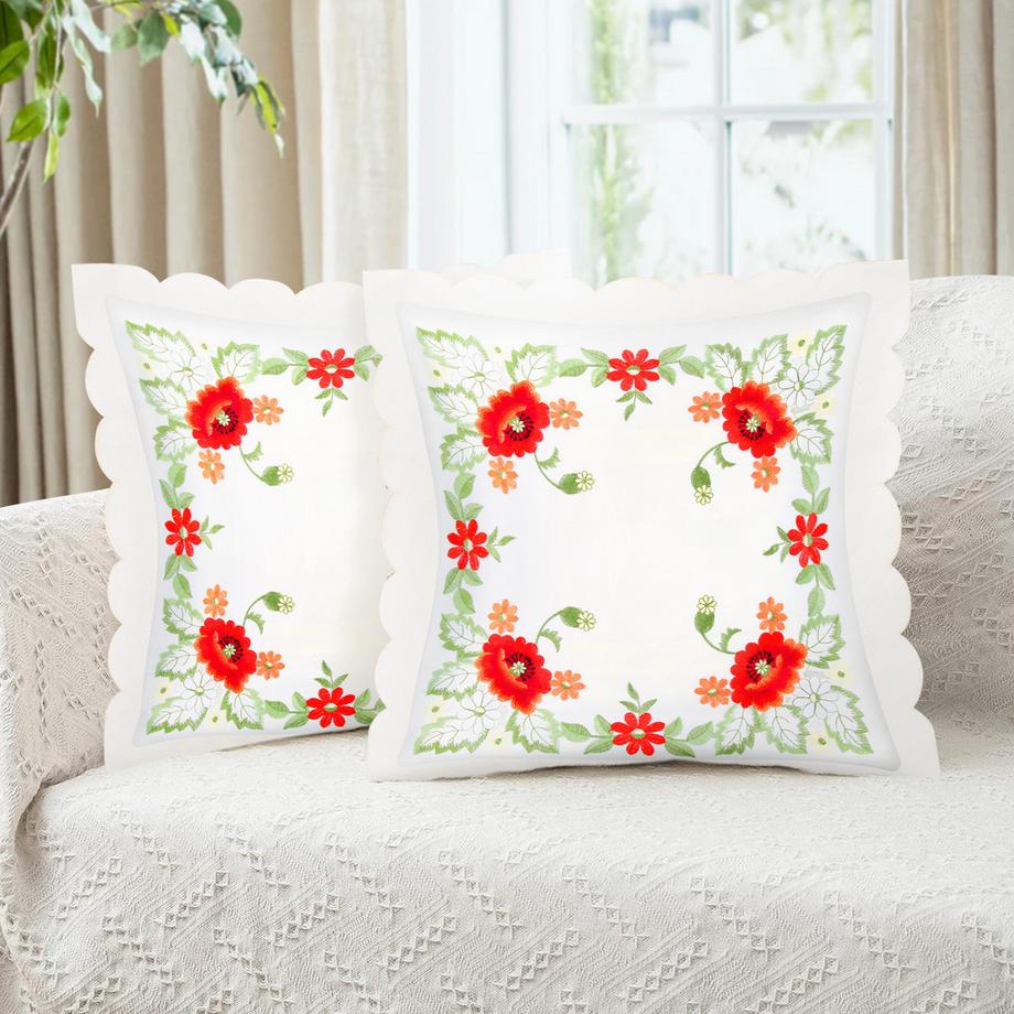 Avizar 2 Stk. Kissenbezüge Blumenbild  