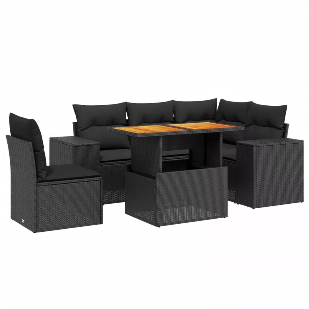VidaXL - Garten sofagarnitur poly-rattan, One Size, Schwarz