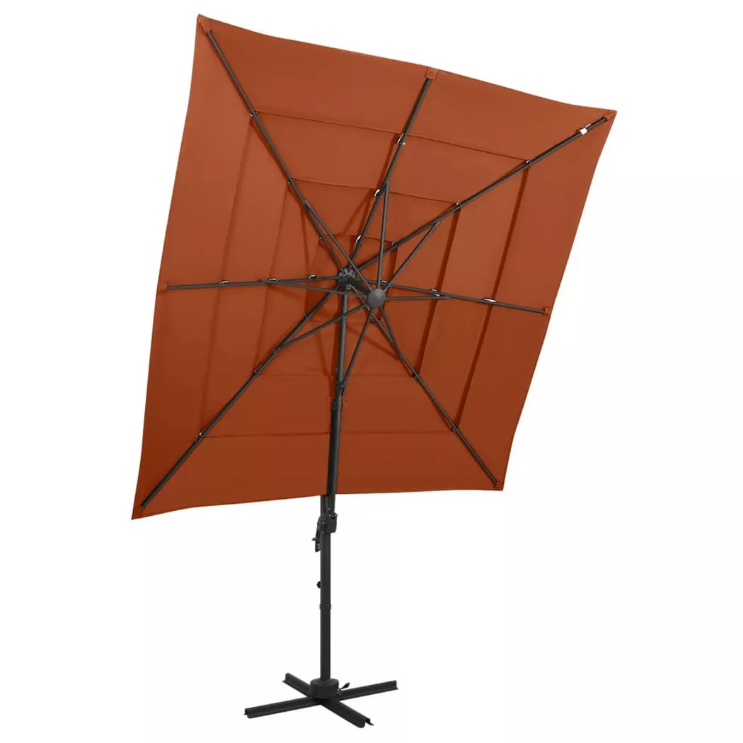 VidaXL - Parasol de jardin, One Size, Marron