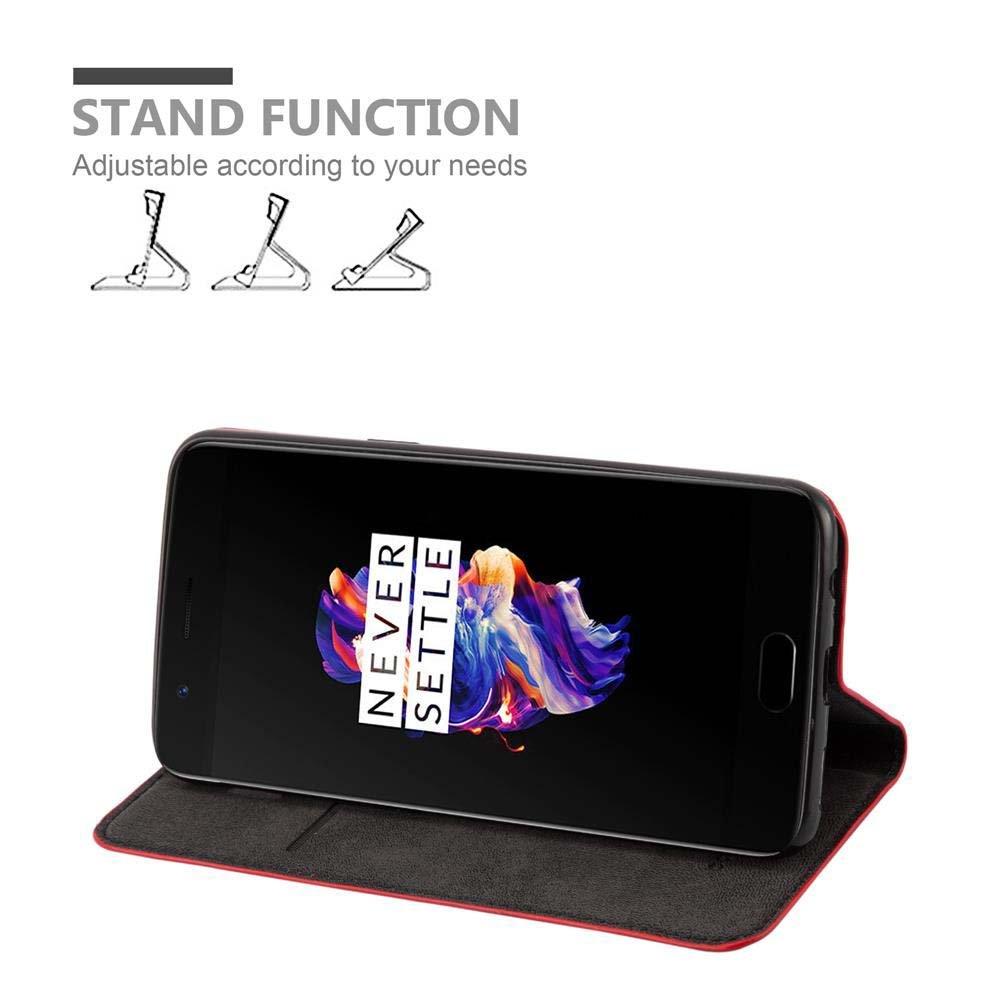 Cadorabo  Housse compatible avec OnePlus 5 - Coque de protection avec fermeture magnétique, fonction de support et compartiment pour carte 