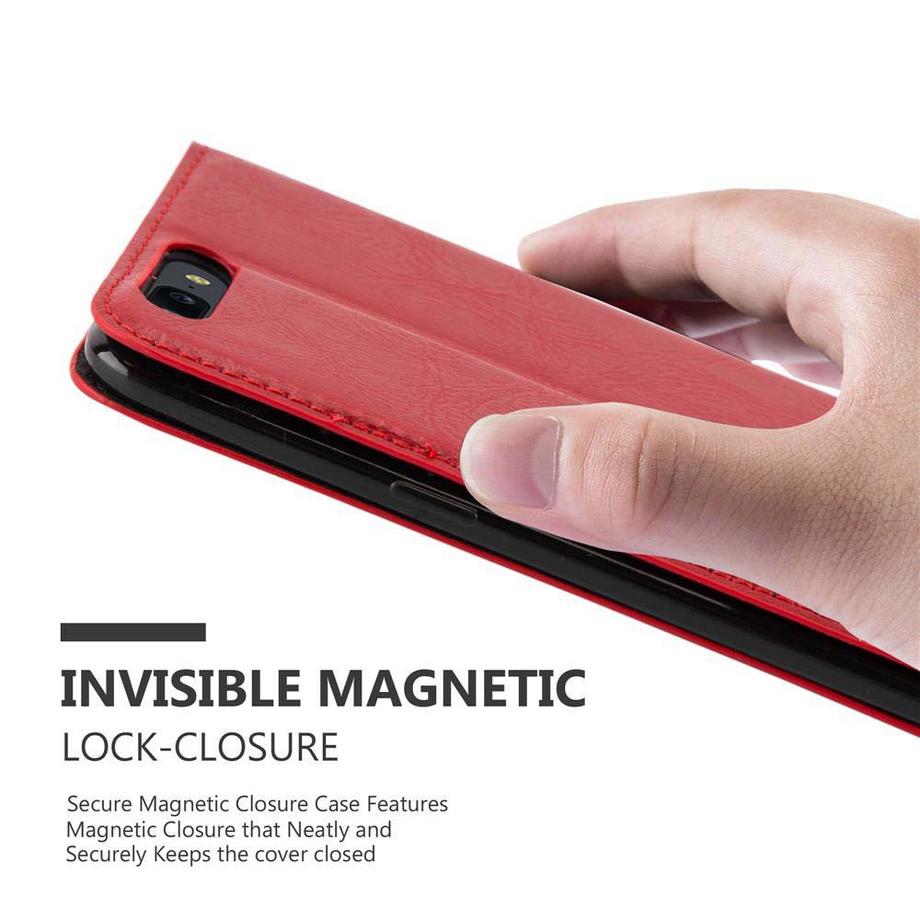 Cadorabo  Cadorabo Hülle kompatibel mit OnePlus 5 - Schutzhülle mit Magnetverschluss, Standfunktion und Kartenfach 