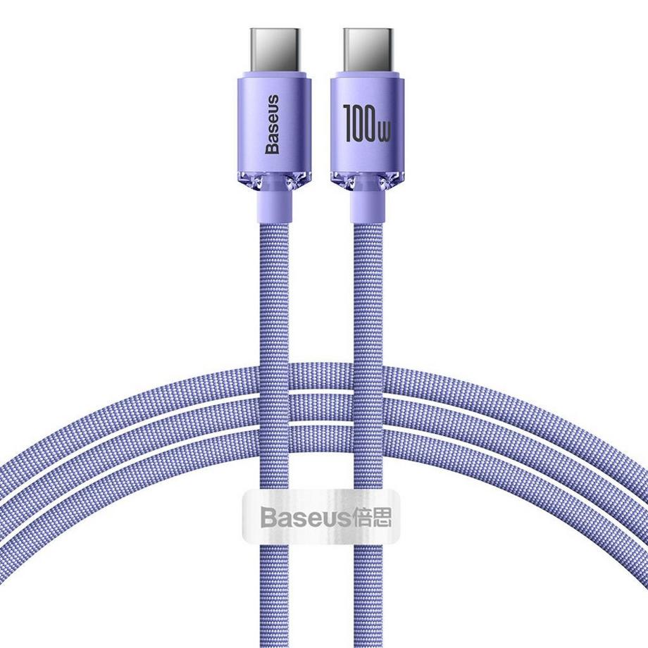 Baseus USB-C-zu-USB-C-Schnellladekabel, 100 W, 1,2 m – Lila