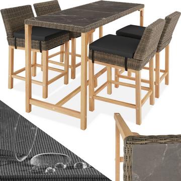 Table en rotin Lovas avec 4 chaises Latina